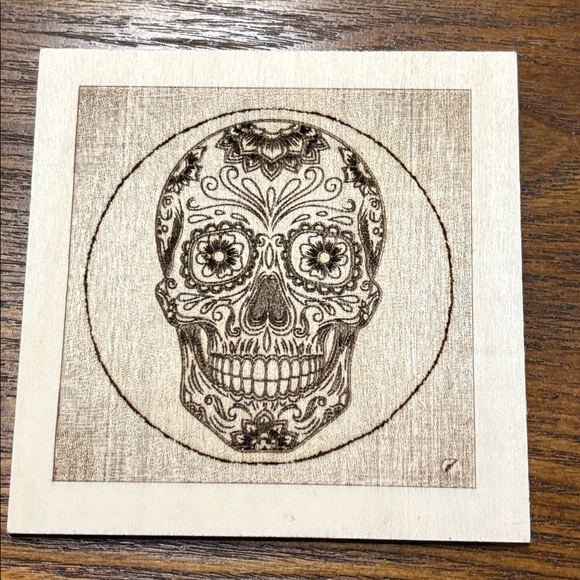Wooden Sugar Skull Art - Picture 2 of 2